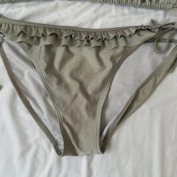 Marshalls Silver Ruffle Triangle Bikini - Picture 3 of 4